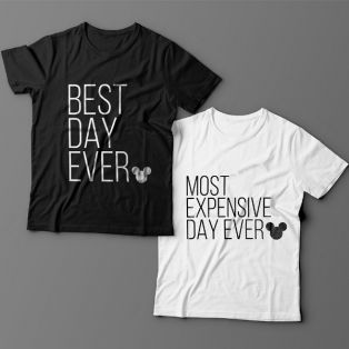 Парные футболки для влюбленных "Best day ever"/"Most expensive day ever"